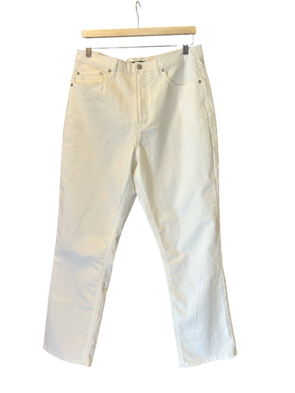Frye Women's High Rise Cuffed Crop Jeans, Ivory White, Size 10/30